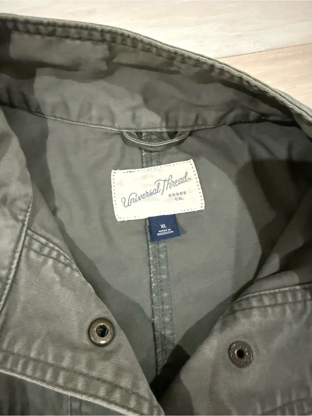 Universal Thread Olive Utility Jacket with Button Front - Picture 2 of 2